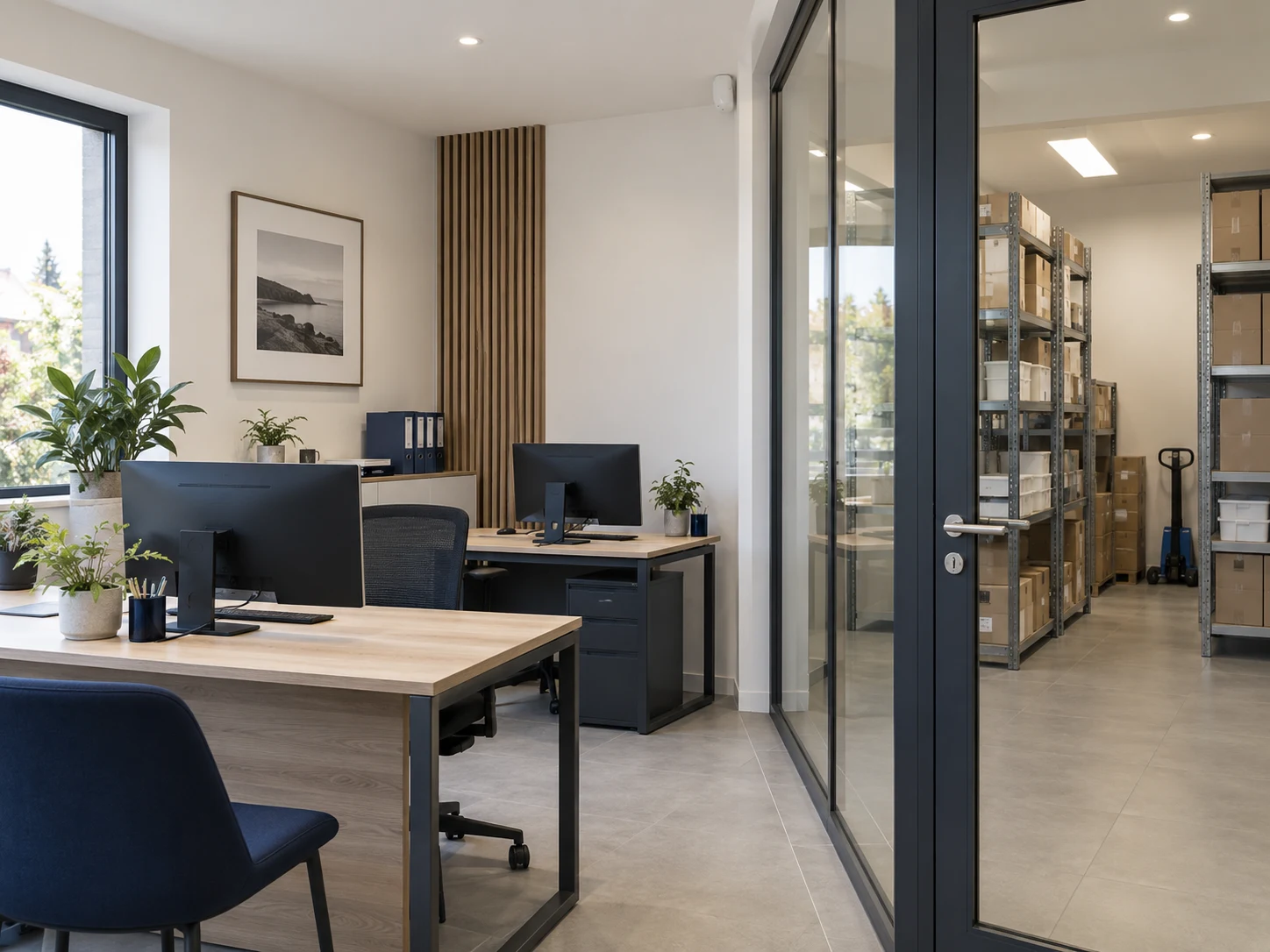 Illustration : bureaux et réserve pouvant être protégés indépendamment.
